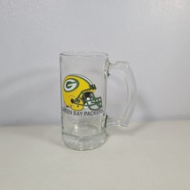 Green Bay Packers Beer Mug Stein Glass With Thumbprint Handle 5.5” VTG Vintage - £11.03 GBP