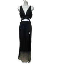 michael costello x revolve black deep V plunge tulle lace gown long dress Size S - £124.50 GBP