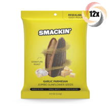 Full Box 12x Bags Smackin&#39; Garlic Parmesan Flavor Jumbo Sunflower Seeds ... - £46.08 GBP