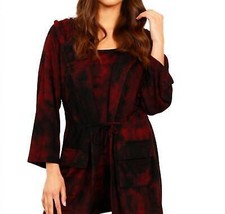 French Kyss marble wash drawstring cardigan in Sangria - size S - $78.21