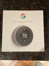 Google Nest 3rd Gen Smart Learning Thermostat - Stainless Steel (T3007ES) - £106.15 GBP