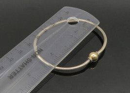DESIGNER 925 Silver &amp; 14K GOLD - Vintage Peridot &amp; Topaz Bangle Bracelet... - £73.56 GBP