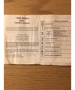 1984 Buick Regal Owners Manual - $9.28 CAD