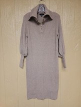 J.Crew Sweater Dress Zip Cowl Neck Brown Super Soft 30% Merino Wool sz XXS - £51.71 GBP