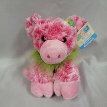 Kids Preferred Stuffed Plush Silky Pink Pig Green Feather Boa Flower Bea... - £62.27 GBP