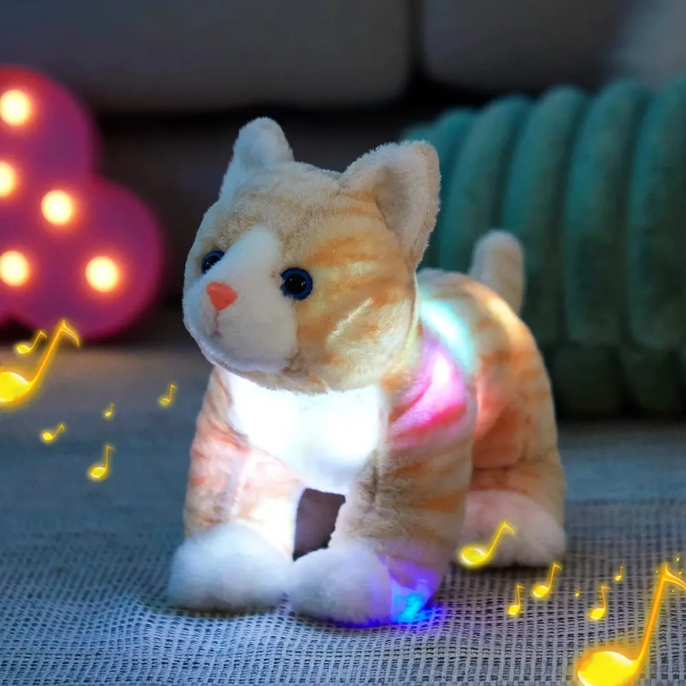 Cute Kawaii Doll Plush Toys 35cm Throw Pillows Kitty Cat with Musical LED - £25.73 GBP+