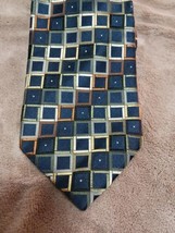Peacock Necktie Men&#39;s 100% Silk Tie Handmade Tiled Geometric 3&quot; - £11.99 GBP