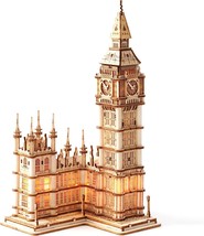 Robotime 3D Puzzle Big Ben Wooden Craft Kits With Led Light - £18.00 GBP