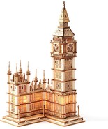 ROBOTIME 3D Puzzle Big Ben Wooden Craft Kits With Led Light - £17.99 GBP