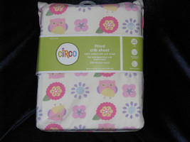 Circo Love N And Nature Baby Toddler Fitted Crib Sheet Owl Flower Bird Purple - £24.10 GBP