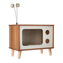 Vibrant Life Purr-View Retro TV Cat Condo with Jute Scratching Pad &amp; Washable Ma - $58.89