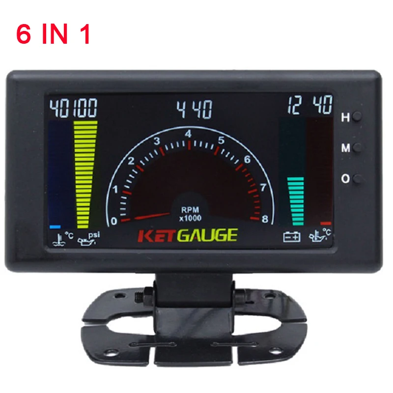 6 In 1 Digital LCD Gauge for Car Truck Tachometer Oil Pressure Voltage Water - £66.27 GBP