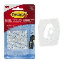 Command Strips Mini Clear Utility Hooks 6 Pack - $7.95