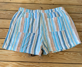 Briggs NWT Women’s Linen Stripe shorts Size XL Peach blue Sf12 - £12.32 GBP