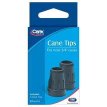 Carex Black Cane Tips 3/4&quot; Metal Reinforced , 1 Pair 2 Count (FGA718-00) - $9.28