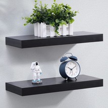 Fun Memories Floating Shelves - Rustic Black Wall Shelf - Wall Mounted, 2 Pack. - $32.01