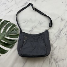 Travelon Nylon Purse Bag Gray Large Zipper Pockets Travel Cross Body Str... - £15.63 GBP