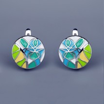 2022 New Earrings for Women's Green Epoxy Leaf Shape Earrings Handmade Enamel Je - £10.50 GBP