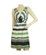 BCBG Max Azria Blue Green Gray Stripes Sleeveless Mini Length Dress size XS - €132,65 EUR