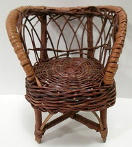 Vintage Wicker Rattan CHAIR Barbie Size Furniture from 1980s  - £11.00 GBP