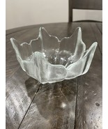 Vtg Clear Viking Glass Bowl Stockholm Lotus 6.25&quot; 5-Petal Design MCM - $547.59 MXN