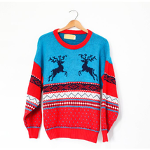 Vintage Reindeer Sweater Small - £36.57 GBP