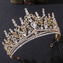 New Baroque Fashion Big Crown Tiara Bridal Birthday Crown European Style Inlaid  - £31.78 GBP