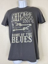 Gildan Softstyle Men Size M Gray Chicago Home of the Blues T Shirt Short... - $9.71