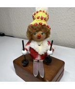 VINTAGE HANDMADE STEINBACH CHRISTMAS ORNAMENT-SKIER W/POLES - $27.43 CAD