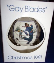 Schmid Christmas Norman Rockwell “Gay Blades” Glass Ornament - £7.96 GBP