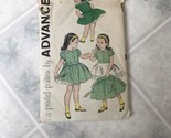 8155 ~ Vintage 50&#39;s Advance Sewing Pattern ~ Girls Party Dress &amp; Apron S... - £25.77 GBP