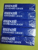 5 Maxwell Blank Tapes VHS T-120 VCR Video Cassette Standard Grade 6 Hour SEALED - $18.01