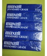 5 Maxwell Blank Tapes VHS T-120 VCR Video Cassette Standard Grade 6 Hour... - $24.63 CAD
