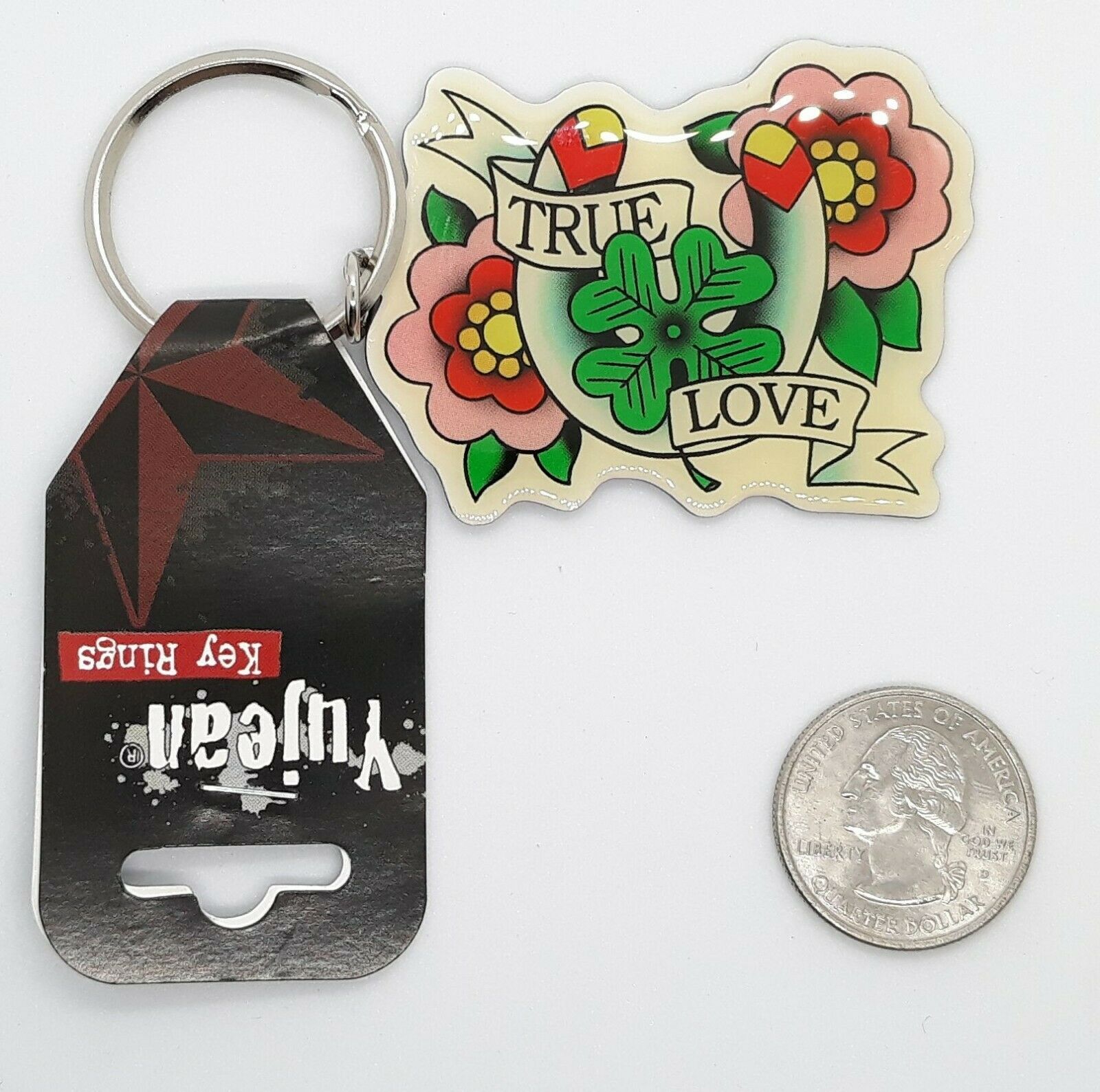 True Love Lucky In Love - Shamrock Horseshoe Metal and Enamel Key Ring -... - $6.79