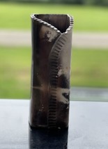Vintage Cynthus Stoneware Wrap Square Vase 8&quot; Height Marbleized - $33.43