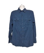 Rock &amp; Republic Men&#39;s Button Up Shirt Size XL Solid Dark Blue Long Sleeve - €20,33 EUR
