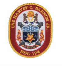 5&quot; Navy Uss Harvey C Barnum Jr DDG-124 Missile Destroyer Embroidered Patch - £27.96 GBP