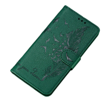 Anymob Xiaomi Redmi Green Leather Case Retro Wallet Flip Phone Cover Protection - $28.90