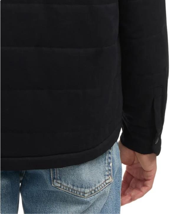 Hurley Mens Shirt Jacket Black Shacket Pockets Quilted Snap Button Lightweight Item image 4