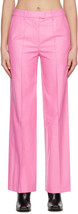 Leather Lambskin Genuine Stylish Pink Women Barbie Designer Winter Soft Pant - £105.14 GBP+