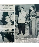 1952 Mr Eden Meets Madame Tito Yugoslav Wedding UK Sphere Magazine Print... - $41.01 CAD