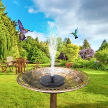 Solar Bird Bath Fountain Pump, Upgrade 1.4W Solar Fountain with 4 Nozzle - £22.84 GBP