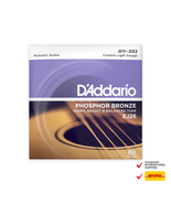 D'addario EJ26 Phosphor Bronze Custom Light Acoustic Guitar String - $22.67