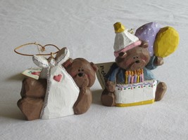 Lot 2x Midwest of Cannon Falls Eddie Walker Bear Birth Ornament Personal... - $213.11 MXN