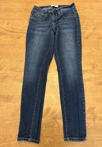 Royalty For Me Jeans Women’s 4 Mid Rise Skinny Stretch Whisker Dark Wash... - $11.88