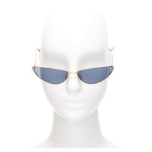 Christian Dior Trim Half Moon Cat Eye Sunglasses Women Blue One Size - $292.60