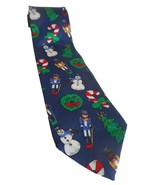 Silk Holiday Christmas Tie Blue snowman nutcracker Wreath X-mas Tree Can... - $186.00 MXN