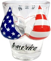 American Flag Bikini Top Small Shot Glass - $14.99