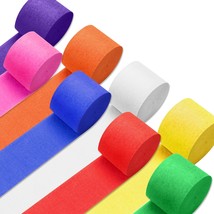 Crepe Paper Streamers 8 Rolls 656Ft, Pack Of Rainbow Assorted Colored Party Stre - £10.45 GBP