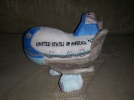 Daron Toys Unites States Of America Plush Plane Jet 6&quot; W Sound Blue Gray... - £12.23 GBP